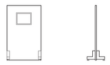 Lead Shield, Stationary, 24"W 72"H,10"x12" Window